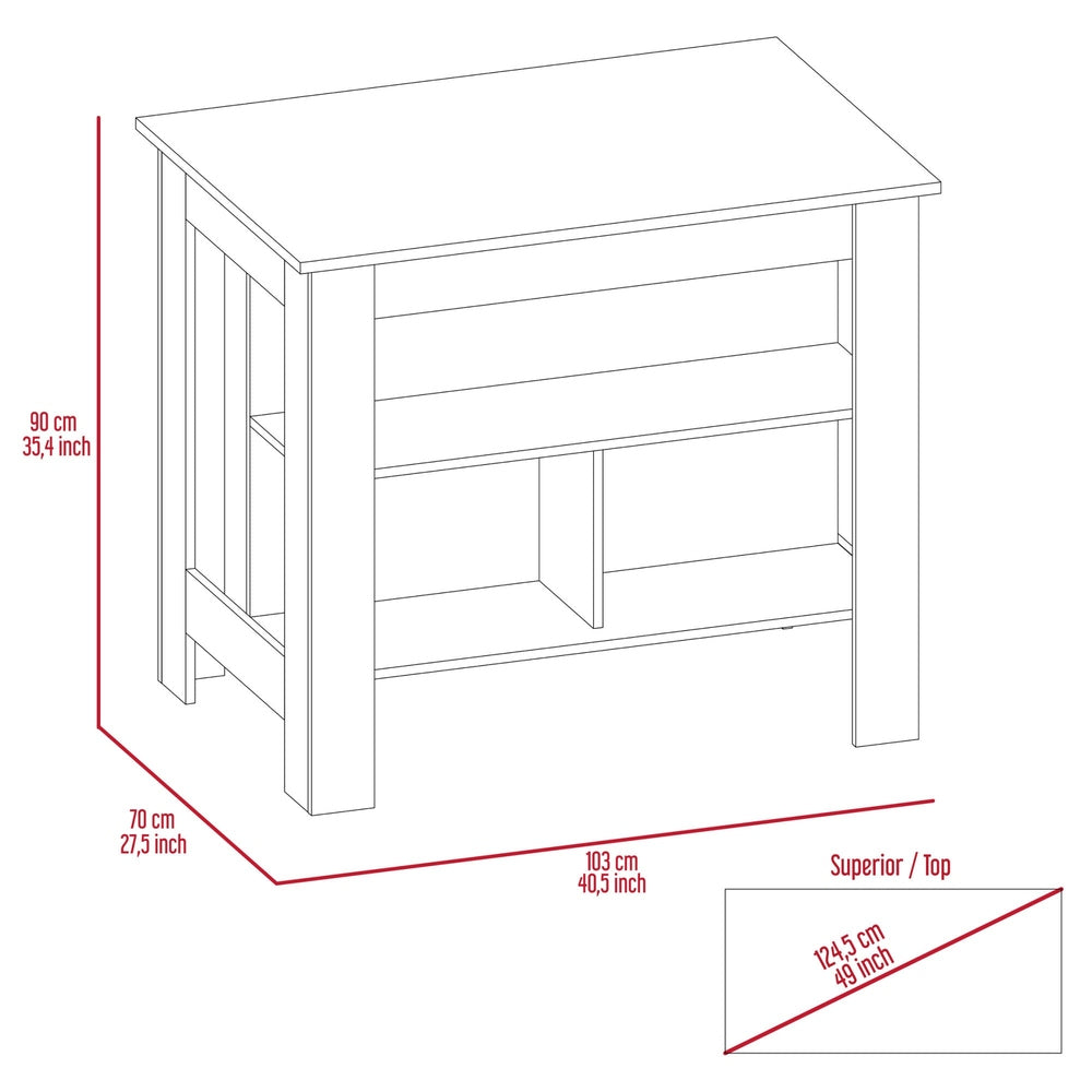 Cala Kitchen Island; Four Legs; Three Shelves -Black / Ibiza Marble Style Your Walls